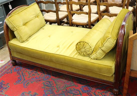 An Art Deco French day bed W.170cm approx.